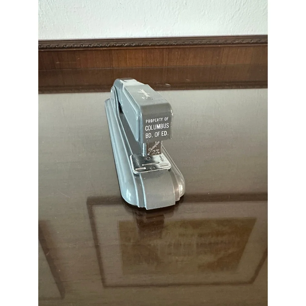 Vintage Swingline 27 Stapler Gray Metal Art Deco Mid Century Office Industrial